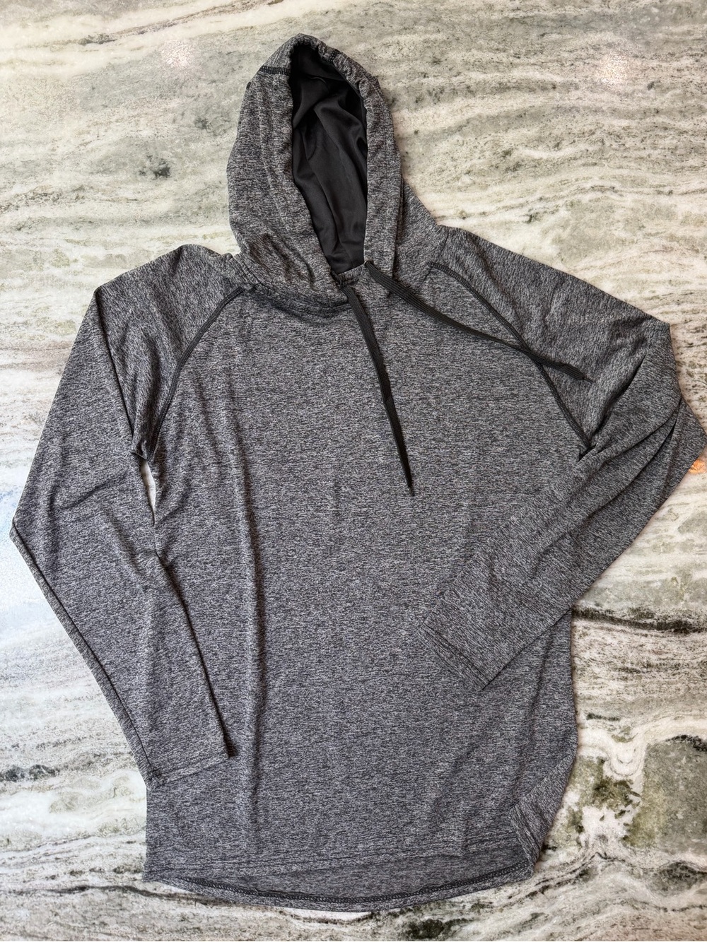 Men's Heather Gray Lightweight Hooded Pullover